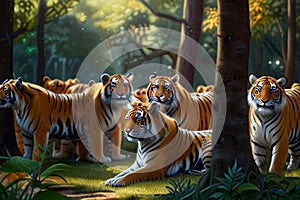 A herd of tigers.
