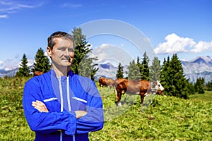 Herdsman and cows