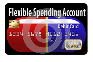 Here is a generic FSA debit card isolated on the background