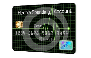 Here is a generic FSA debit card isolated on the background