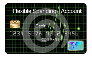 Here is a generic FSA debit card isolated on the background