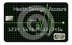 Here is a generic HSA debit card isolated on the background.