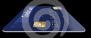Here is a good view of an EMV chip on a credit card. photo