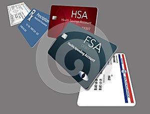 Here is an illustration with five of the healthcare insurance cards you might be carrying.
