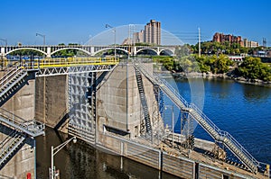 Here is the Mississippi River Lock system in Minneapolis