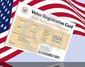 Here is a mock, generic state issued voter registration card photo