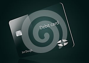 Here is a modern and stylish bank debit card. It is an illustration and is mock and generic to avoid any problems with trademarks