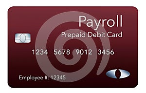 Here is a payroll debit card. It is a pre-paid debit card used to pay employees their payroll wages.