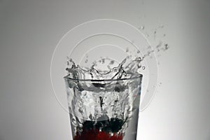 Water Splash with Strawberry