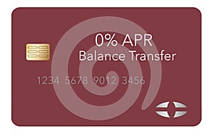 Here is a red 0% APR balance transfer credit card photo