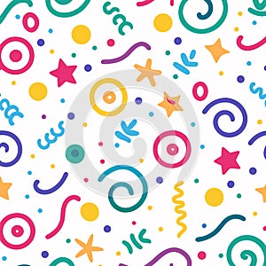 Colorful confetti seamless pattern