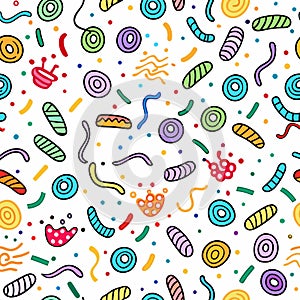 Colorful doodle pattern