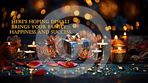 Here\'s hoping Diwali brings your family happiness and success. Greeting indian holdiday card