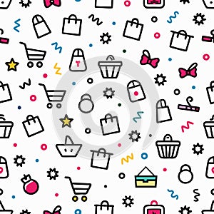 Seamless shopping pattern.