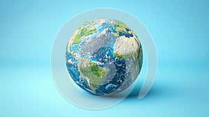 Here's an overview of the continents, oceans, and cloud formations on planet Earth, rendered in detailed 3D.