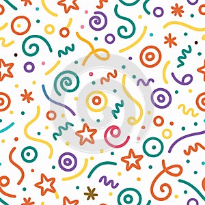 Colorful confetti seamless pattern