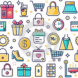 Seamless shopping pattern