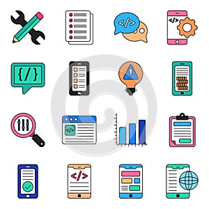 Pack of Mobile App Development Icons