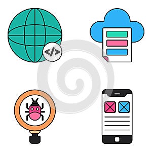 Pack of Mobile App Development Icons