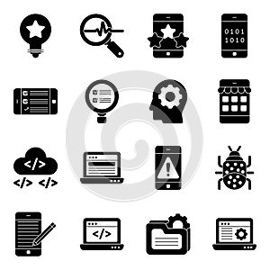 Pack of Mobile App Development Icons