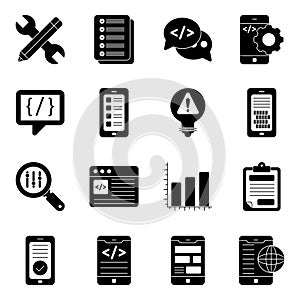 Pack of Mobile App Development Icons