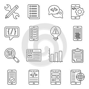 Pack of Mobile App Development Icons
