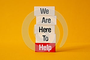 We are here to help - word concept, text