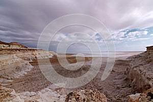 On the Ustyurt Plateau. Uplands of the Ustyurt plateau.