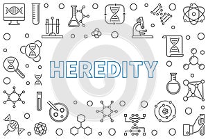 Heredity horizontal frame in linear style. Vector illustration