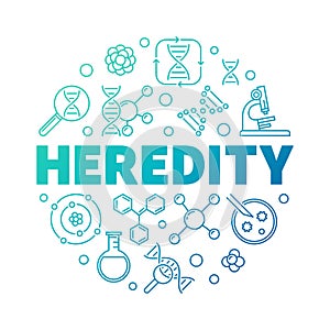 Heredity round colorful symbol. Vector thin line illustration