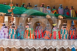 Herero dolls souvenir for sale on a stall in Windhoek Namibia south west Africa