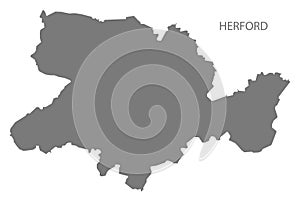 Herford grey county map of North Rhine-Westphalia DE photo