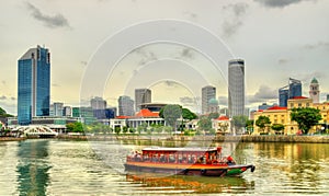 Heritage boat on the Singapore River