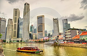 Heritage boat on the Singapore River