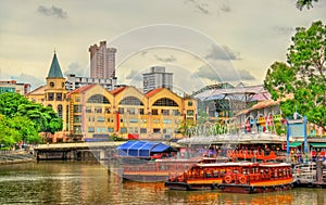 Heritage boats on the Singapore River