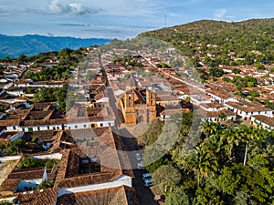 Heritage town Barichara, aerial view of beautiful colonial architecture. Colombia photo