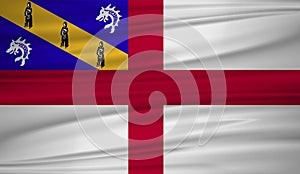 Herm flag vector. Vector flag of Herm blowig in the wind.