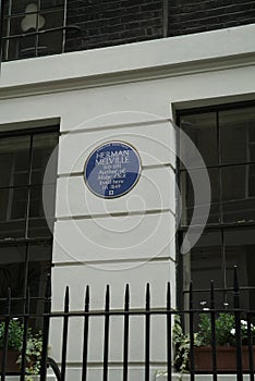 Herman Melville Blue Plaque. London, UK.