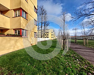 Hermann Beims estate, a social housing project from the 1920s, listed as historic monument in Magdeburg, Germany