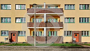 Hermann Beims estate, a social housing project from the 1920s, listed as historic monument in Magdeburg, Germany