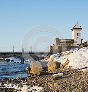 Hermann castle of Narva fortress winter landscape