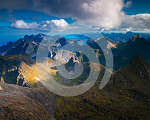 Hermannsdalstinden Summit in Lofoten, Norway