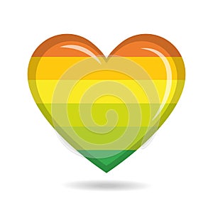 Hermaphrodite pride flag in heart shape vector illustration photo