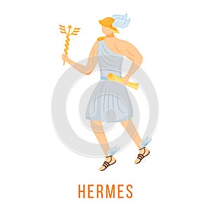 Hermes flat vector illustration