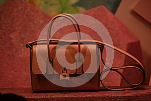 Hermes luxury and fashionable handbag from new collection 2022, close up store show case