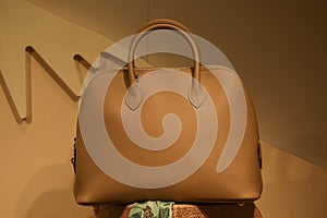 Hermes luxury and fashionable handbag from new collection 2022, close up store show case