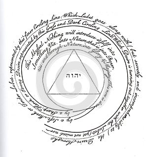 hermetic alchemical illustration of the eternal beginning and the eternal end, taken from the book paradoxa emblemata by freher