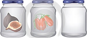 Hermetically sealed glass jars for jams