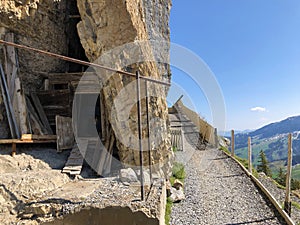 Hermit`s houses or Nachgebautes Eremitenhaus EremitenhÃÂ¤uschen oder Eremitenhaeuschen in the Appenzellerland region photo