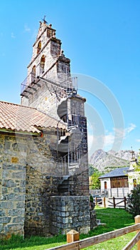 Hermitage of Our Lady of Pontón, landscape of the province of León, Picos de Europa